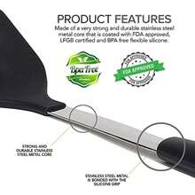 Daily Kitchen - Espátulas de Cocina de Silicona Resistente Calor y Acero Inoxidable - Pinzas y Volteadores con Agarre de Goma - Pinzas de Silicona Flexibles para Cocinar y Utensilios de Cocina(Turners and Tongs 4-Set) - Tipo 1 - Ver 6