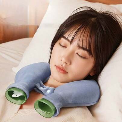 1pc U-Shaped Neck Heating Pad, Thick Anti-Explosion Halter Wrap Pillow, Water Filled Warm Water Bag, Random Inner Liner Color