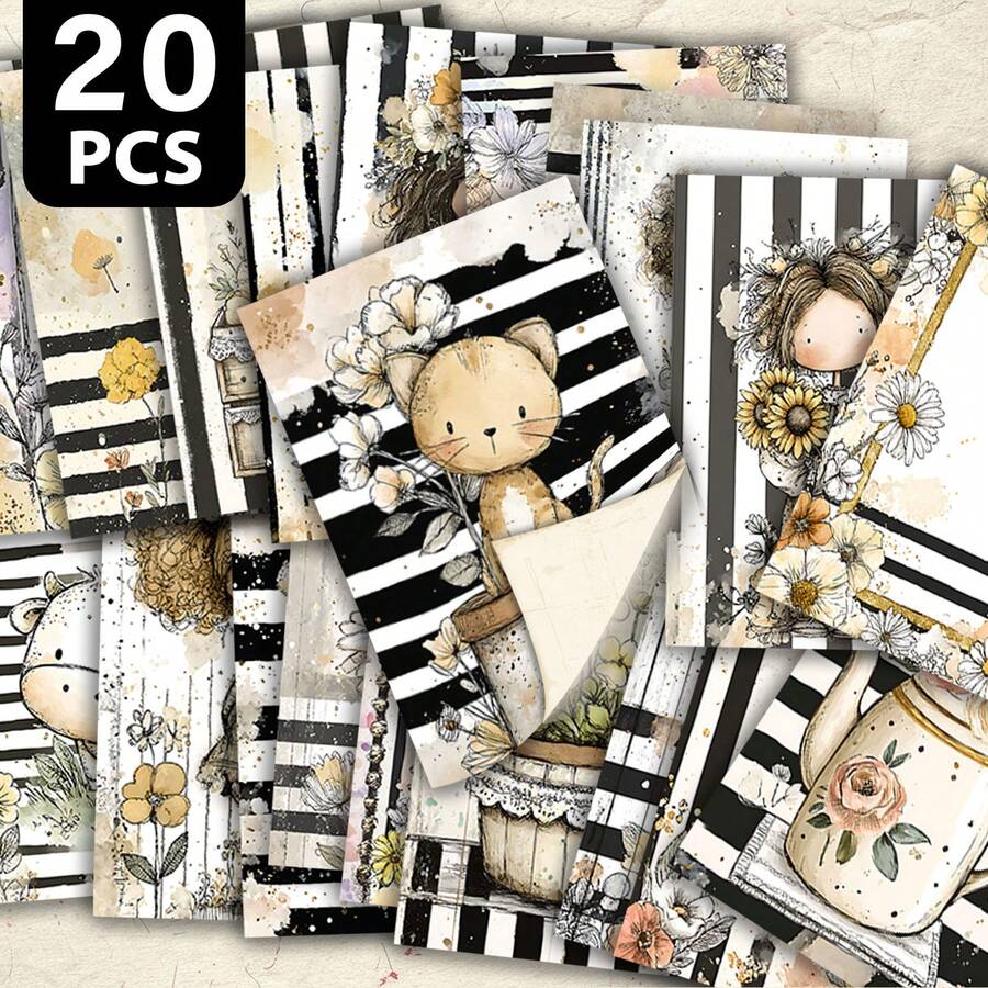 20 بطاقة بريدية مجموعة بنمط كرتوني جميل، بطاقات تهنئة فارغة للكتابة والتبريكات، قرطاسية زخرفية، رسومات فنية، بطاقات رسم إبداعية، بطاقات عيد ميلاد/عطلات، هدايا قرطاسية للطلاب، تصاميم نباتات/حيوانات/أشخاص، بطاقات بريدية بطراز كتابة يدوي، بطاقات ديكور المنزل، بطاقات مذكرات متعددة الوظائف، مجموعة بطاقات بريدية كرتونية، قرطاسية إبداعية - أطقم - مشاهدة 1