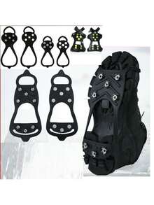 1双户外冰爪防滑鞋套,冬季雪地冰面防滑钉,弹性易安装,在冰雪路面行走必备工具 - 彩色 - 查看 3