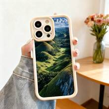 Cubierta de teléfono con borde negro y diseño de paisaje verde montañoso para uso diario y viajes - Burdeos - Ver 4