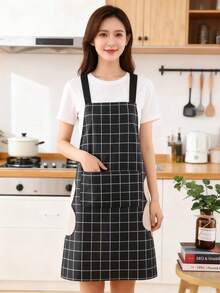 1/2pcs Fashion Princess Style Kitchen Apron With Pockets, Waterproof And Oil-Proof, Unisex Cooking Cleaning Bib Apron - Multicolor - View 15