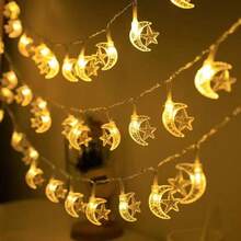 Eid Mubarak Castle Lights String, Decorative Ramadan Lantern Lights