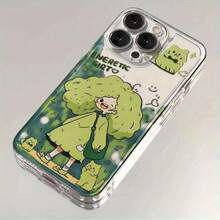 Funda transparente tpu de alta gama con cabello verde y personajes de dibujos animados para gatos de la serie  16 / 15 / 14 / 13 / 12 / 11 Plus - con fundas antisísmicas de corte preciso - flexible, duradera y ligera, resistente al desgaste y caída, adecuada para todos, regalo sorpresa. - Transparente-783 - Ver 5