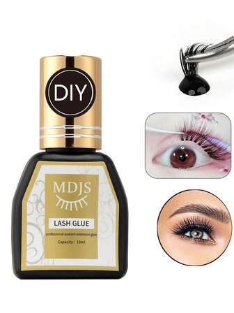 1 Pc Sensitive Open Eyes Lash Cluster Glue 3s Strong Hold Lasting 2 Weeks Waterproof Eyelash Glue Suitable For Sensitive Eyes And DIY Individual And Group And Semi-Permanent Eyelash Extensions,Suitable For Home Use(10ml Black)