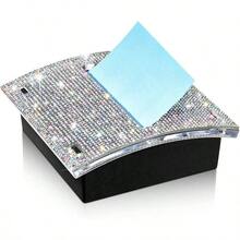 Rhinestone Self Stick Note Pad Holders 4 X 4 Inches Memo Sticky Dispenser Note Holder Sticky Dispenser For Office Home Desk Supplies AB Color