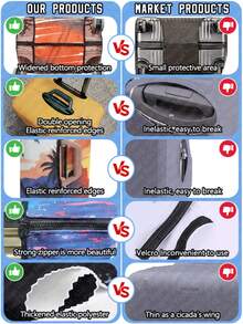 1 pieza Cubierta protectora de maleta reforzada con estampado divertido de jirafa, accesorio de maleta reforzado, adecuado para negocios, viajes de negocios, vacaciones, viajes, facturación de equipaje, vuelta al colegio, para dar color a tu maleta. Adecuado para maletas de 20 a 28 pulgadas. Bolsa para la escuela, accesorios escolares, artículos escolares - Multicolor - Ver 7