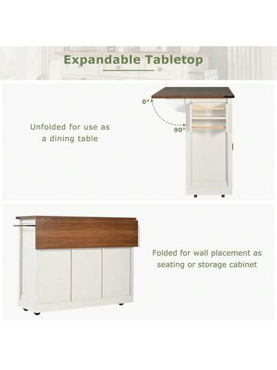 Kitchen Isl Serving Cart Countertop, Cabinet, Trolley, Food Four Doors Two Drawers, Wood Finish view 7