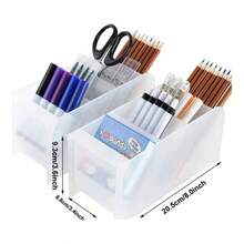 Organizador de escritorio de 3 piezas para Oficina y Hogar, Organizador de bolgrafos, Soporte de Almacenamiento para Bolgrafos, juego de 3 con 12 compartimentos. - inicial - Ver 3