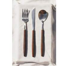 Luxury Wooden-Handled Metal Cutlery Set (3 Pieces) - Multicolor - View 12