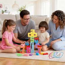 Math Number Blocks 1-10, STEM Stacking Toys With 30 Challenges, Learning Games Educational Toy Gift For Kids Ages 3-6