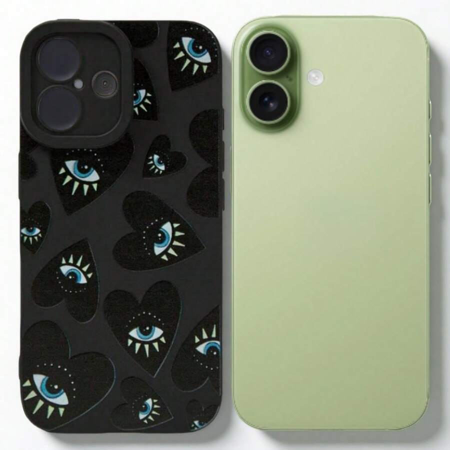 Black Heart Eyes Apple 16/17 Standard Version PRO MAX AIR Phone Case, Anti-Drop Full Coverage Soft Case, Suitable For The Latest Apple 17/16 Series - Black - View 1