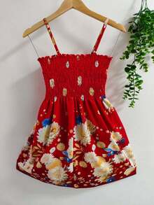 Women's Floral Dress - 紅色2 - 查看 2