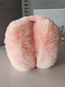 1个多色可折叠耳罩，毛绒保暖耳罩，加厚耳套，冬季适用，女士款，颜色随机