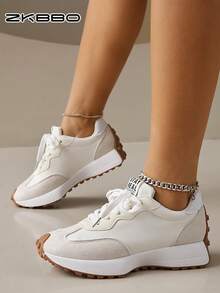 ZKBBO Women's Casual Sports Shoes, Lightweight Non-Slip Fitness Running Shoes, Tennis Shoes, Sneakers - Beige - View 5