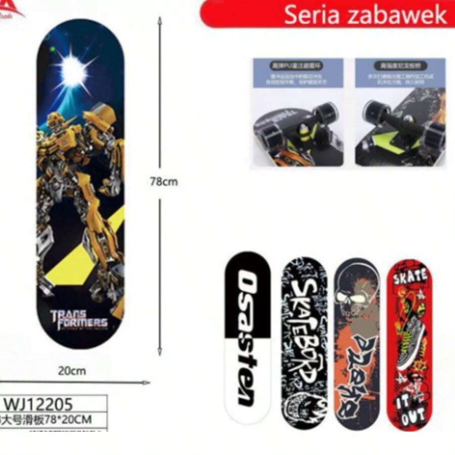 Skateboard für Anfänger, Teenager und Erwachsene, unisex, 4-Rad Doppel-Rocker Skateboard - Verschiedenfarbig - Übersicht 1