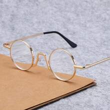 Fashion Metal Round Frame Unisex Glasses, Retro High Definition Gold Silver Reading Glasses, Not Tiring, Comfortable To Wear, Corrects Presbyopia, Reading Accessories, Fashion Glasses, Retro Design, Durable Structure, Lightweight Frame, Unisex Glasses, Corrects Vision, Adults, Book Lovers, Night Driving Glasses, Reading Glasses With Designer Box,  Glasses Latest Product, Prescription Glasses, High - 銀色 - 查看 1