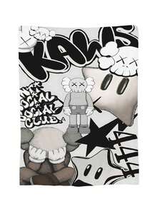 Kawss Kawaii Kaw Blanket Cozy Anime Gift Blanket - Premium Flannel Throw For Fans, Soft Cartoon Print For Sofa, Bed, Camping & Travel, Great Christmas Birthday Present - màu đen - Xem 4