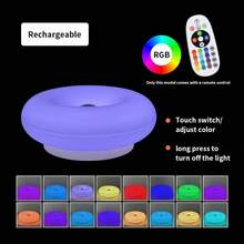 1 pieza Lámpara de ambiente tipo donut - Alimentada por USB/Recargable por tipo C, Luz decorativa LED con cuidado ocular, Interruptor de control táctil Lámpara de pared/Lámpara de escritorio de doble uso, Luz decorativa regulable de 3 colores - Adecuada para decoración de pasillo, dormitorio, sala de estar, sala de estudio - Multicolor - Ver 19