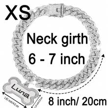 1pc Customized Luxury Rhinestone Dog Cuban Link Collar, 1.3cm Wide Hiphop Pet Necklace, Suitable For Small/Medium/Large Dogs, Pet Accessories & Gift, Can Engrave Pet Name, Phone Number, Anti-Lost Ornamental,Engraved Stylish,Fashion,Colorful,Vintage,Cute,Contracted,Cuties Custom,Unique,Customized,Personalized Pet For Anniversaries,For Birthdays,Pet Supplies,2025 Halloween Accessories,Fall Décor