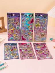 4個/1個 かわいい3Dステッカー、ダイヤモンドバブルステッカー、ハンドメイドステッカーアート、スーツケースの装飾、ハンドクラフトのおもちゃのギフト、ランダムな色とスタイル