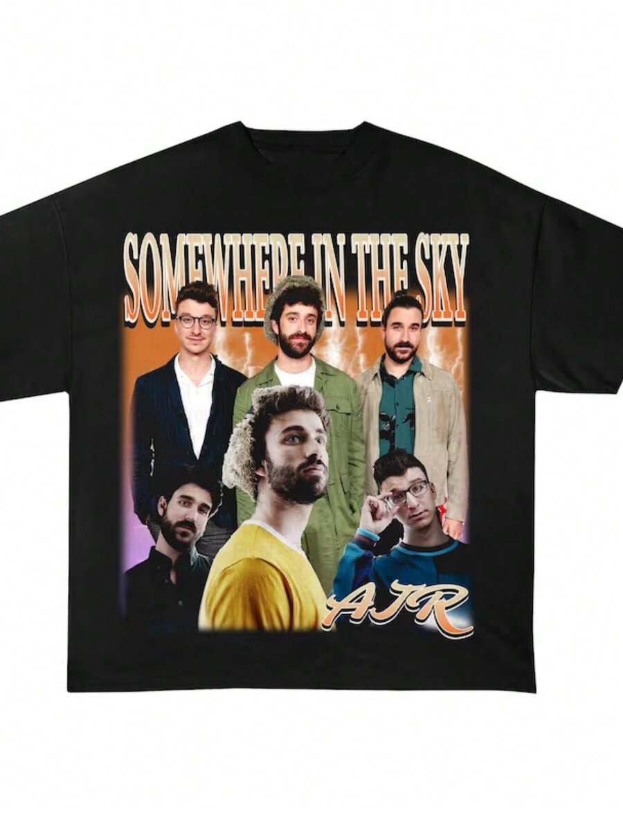 AJR Somewhere In The Sky Shirt, AJR Band Fan Shirt, Ajr Members Chibi Shirt, Ajr Band Shirt, AJR Band Merch, Gift For Fan Men Women - 黑色 - 查看 1