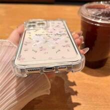 Transparente Fundas Para Iphone TPU Compatible Con IPhone 16/16/16Pro/16Plus/15/15ProMax/15Pro/14/13/12/11, MOTO G22 -G53, OPPO A17-A78, Infinix Hot50I SMART6 7 8, Redmi13/14c Honor400 Galaxy S22 S23 S24, Diseño Con Mariposa Floral Rosa, Funda Suave Creativa Y Premium, Resistente Al Agua, A Los Golpes Y A Los Arañazos - transparente - Ver 4