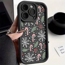 Étui de téléphone doux et antichoc de haute qualité avec un design d'arbre de Noël et de plumes, compatible avec les modèles d' 11 à 16 Pro Max et Plus. - Noir - Voir 3