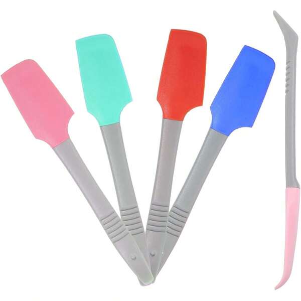 Spatula 4 PCS Heat Resistant Silicone Set Kitchen Use Cooking Baking Utensil Cookware Spoons Small Icing Decorating Spoon Dining Utensils Scraper