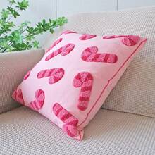 1 szt. poszewka na poduszkę z motywem laski cukrowej i piernikowego ludzika, świąteczna dekoracja do domu, do sypialni