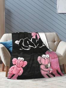 Kawss Kawaii Kaw Blanket  Cartoon Printed Flannel Blanket - Ultra Soft Anime Themed Gift For Birthday & Christmas Celebrations Boy And Girl - Black - View 6