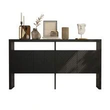 Chest Of Drawers / Sideboard / Cabinet With 2 Open Compartments And 4 Doors, White, Dimensions: 140 X 75 X 35 (H X D)