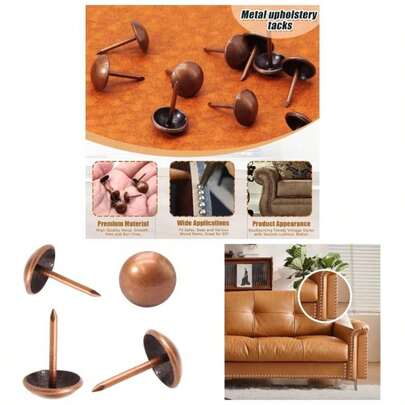 Copper Antique Upholstery Tacks 200Pcs Heavy Duty Upholstery Pins, Furniture Nails Furniture Decoration