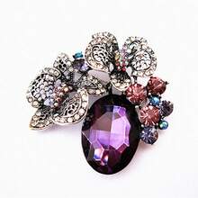 1枚复古风格水钻水晶胸针，女士适用，情人节/服装配饰，可作衬衫/外套装饰，学校/办公室配饰，圣诞节/万圣节服装胸针，可爱教师礼物