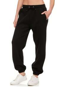 Sweatpants Women - Closed Cinch Bottom Fleece Lounge Womens Plus Size Joggers - White - View 8