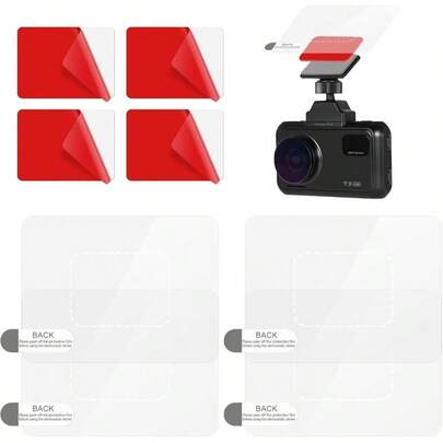 Car Windshield Electrostatic Film And Double - Sided Sticker Adhesive Pad Mounting Cam Reflective Static Cling Window Stickers, Scratch - Proof Residue - Car Shield Decal 6x8cm