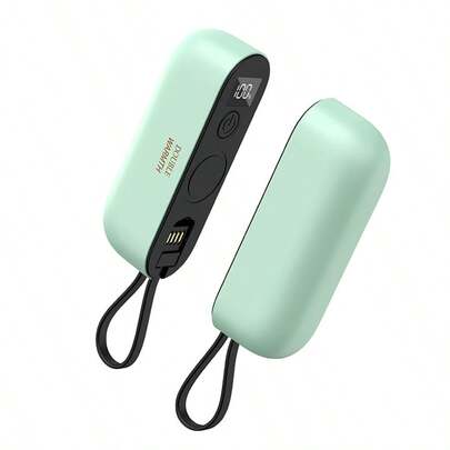 冬季 USB 可充电磁性可拆卸暖手宝，二合一迷你便携式，保护材料，显示电池电量和模式，单机配备 3000mAh 可充电电池，超长续航