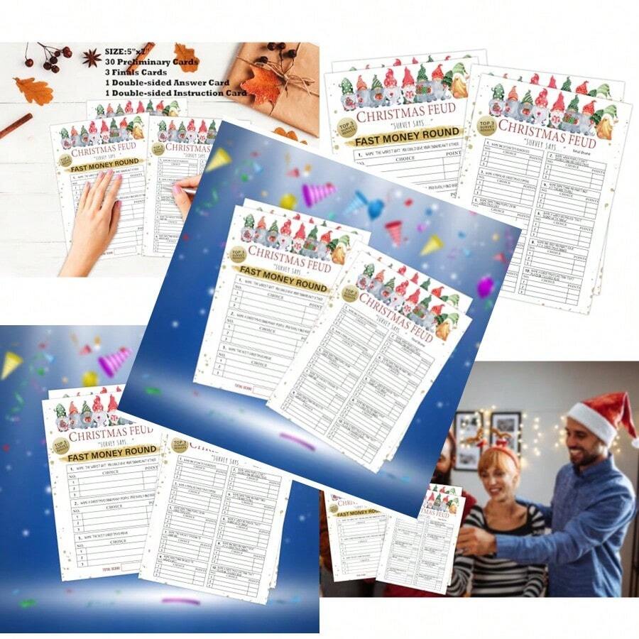 Friendly Feud Trivia Game - Christmas Party Ice Breaker For Adults - như hình ảnh - Xem 1