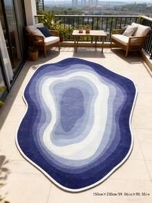 1pc Black & White Optical Illusion Swirl Asymmetrical Carpet. Tired Of Dull Spaces? This Visual Swirl Carpet Will Instantly Elevate The Ambiance With Its Artistic Lines, Creating A High-End, Fashionable Vibe. Soft Material For Comfortable Underfoot Feel. Suitable For Decorative Carpets, Bedroom Decor, Small Rugs, Living Room Carpets, Outdoor Rugs, And Machine Washable. - Multicolor - View 12