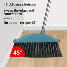 1pc Magic Broom - Longer Version 50inch Rubber Strip Broom -Stainess Steel Hadel - Broom Broom Silicone Sweep Cleaning Floor Wiper Silicone Broom Domestic Toilet Lazy Broom - 天藍色 - 查看 2