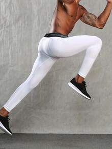 男士高弹力、保暖透气保暖紧身裤，带保暖内衬，适合秋冬季跑步、篮球和健身，抓绒面料