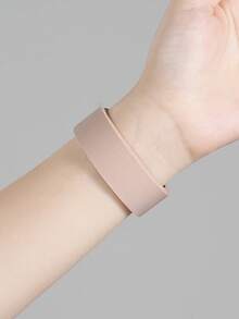 1条男女通用荔枝纹硅胶磁吸表带，兼容 42mm、38mm、40mm、41mm、44mm、45mm、46mm、49mm，时尚智能手表替换表带，适用于Series Ultra2、Ultra SE2、SE 11、10、9、8、7、6、5、4、3、2、1 - 粉砂色 - 查看 5