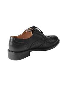 1 Pair TMA EYES Women's Brogue Leather Oxfords, Vintage Wingtip Detail & Classic Lace-Up For Formal And Casual Styles - 黑色 - 查看 4
