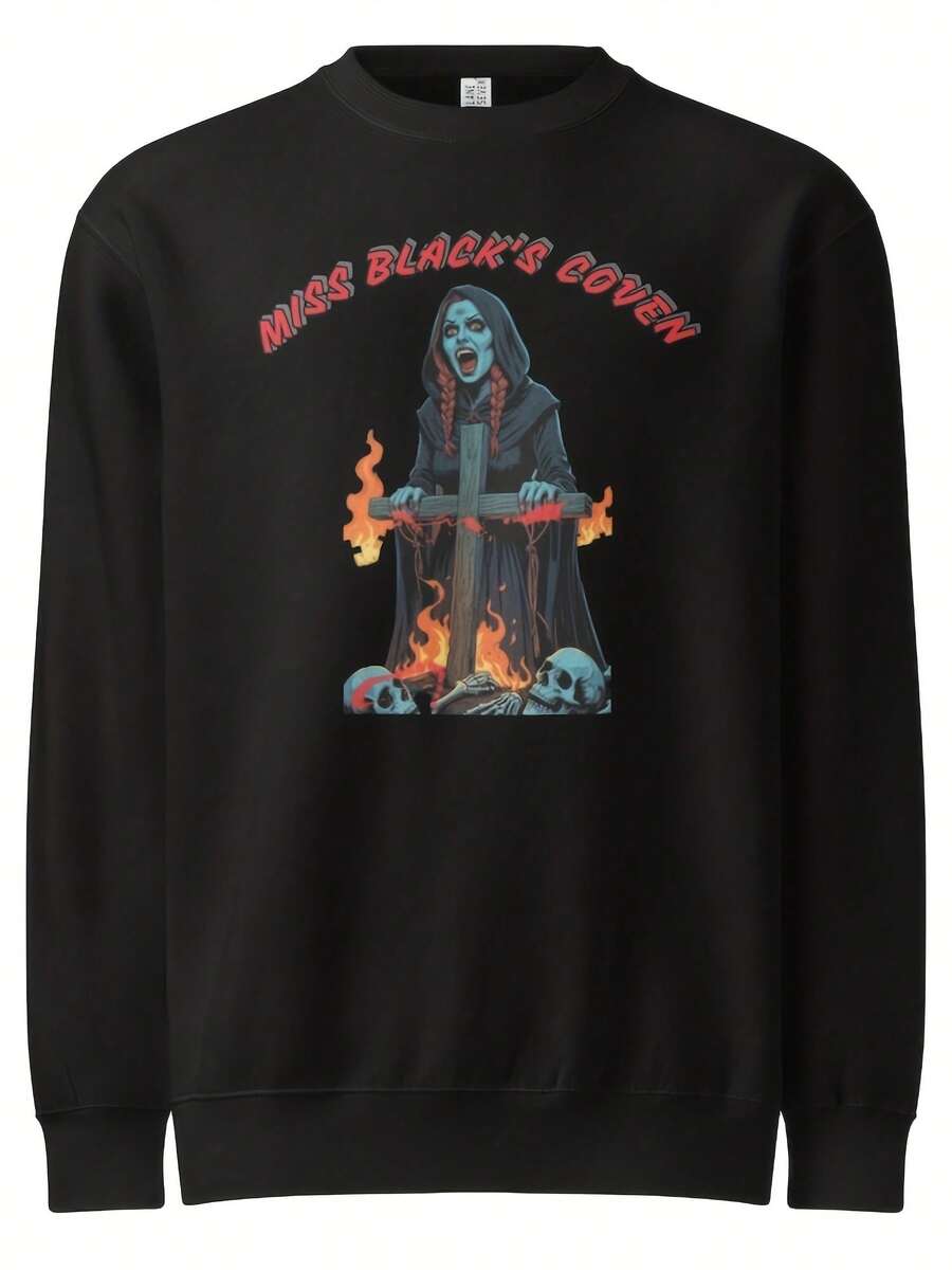 Witch Coven Graphic Sweatshirt - Halloween Horror Pullover - 款式10 - 查看 1