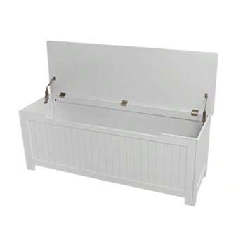 Toy Box Storage Chest Cabinet White Container Clothes Organiser Unit Bookshelf Trunk Shelf Bedroom Wooden Bench 120cm X 40cm X 45cm (L X W X H White)