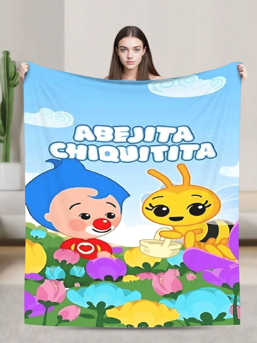 Plim Plim Anime Flannel Blanket For Girls Boys Anime Gifts Throw Blanket Cozy Plush Flannel Fleece Print Blankets Double-Layer Blanket Lightweight Fuzzy For Bed Decor - 黑色 - 查看 1