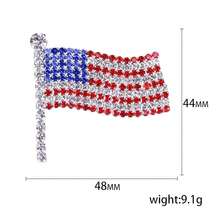 Rhinestone Waving USA Flag Brooch Pin For Men Women Silver Tone Fashion Crystal 4th Of July American Patriotic Medal Blue Red Enamel Brooches Dress Accessories S  Memorial Day Jewelry{Inchcolor_nameinch:InchFlag2inch} - 標誌2 - 查看 4