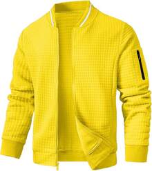 Mens Casual Lightweight CoatChristmas MQ4K - 黃色 - 查看 12