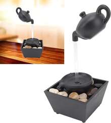 Yosoo Gear Tetera de Mesa, Fuente de Agua, Adorno, Fuente de Alimentación con Batería USB, Luces LED, Piedras para Sala de Estar, Oficina, Decoración del Hogar - 1 - Ver 10
