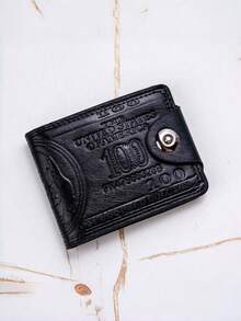 男士美元钱包卡包，可折叠，个性化美元印花，PU皮革材质，多槽零钱包，迷你钱包，男士钱包，真皮小钱包，现金钱包，旅行必备证件夹，身份证夹 - 彩色 - 查看 5